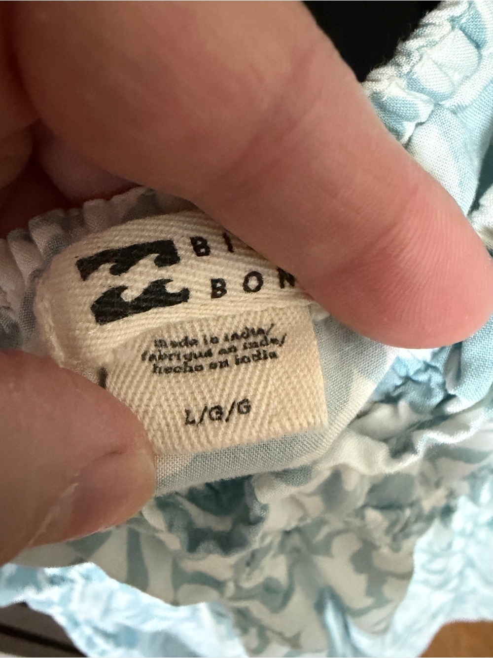 Billabong Women’s L Floral Mini Dress Blue White 100% Viscose Flutter Sleeves - Picture 4 of 9